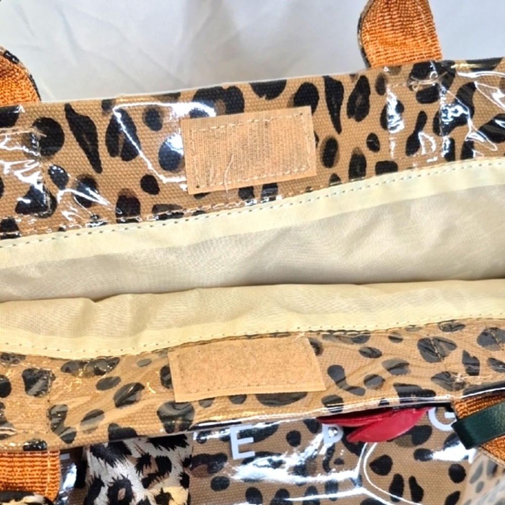 Leopard Print Tote Bag with Bow Accent - Picture 16 of 17